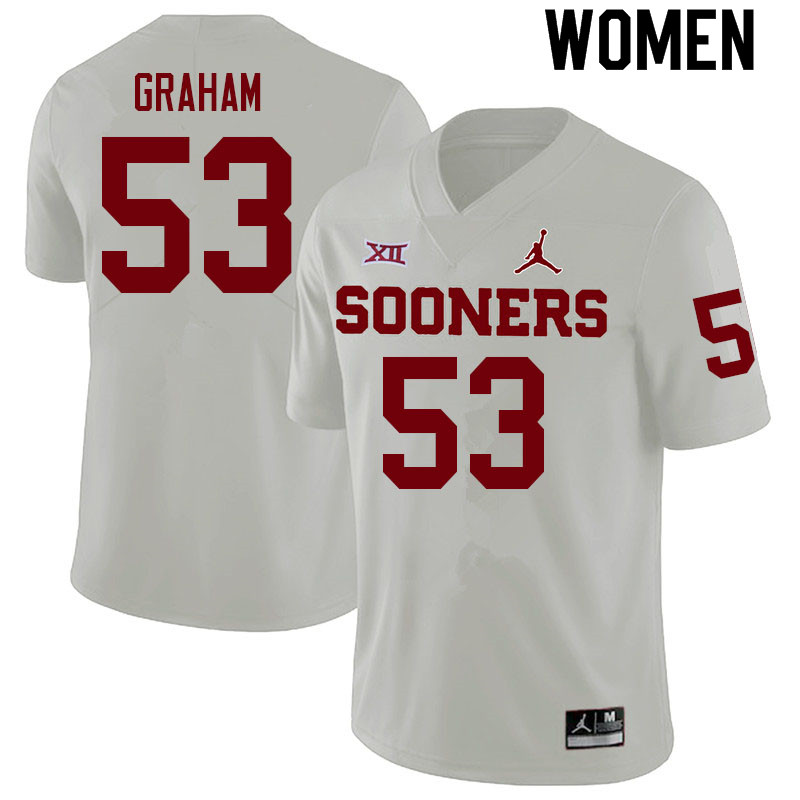 Women #53 Darius Graham Oklahoma Sooners College Football Jerseys Sale-White